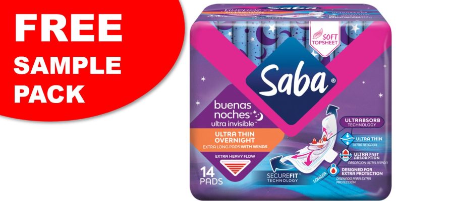 FREE Saba Pantiliners or Feminine Pads Sample Pack