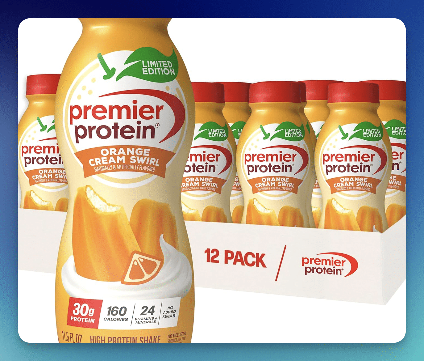 Amazon: Premier Protein Orange Cream 12-Pack – Only $18.99
