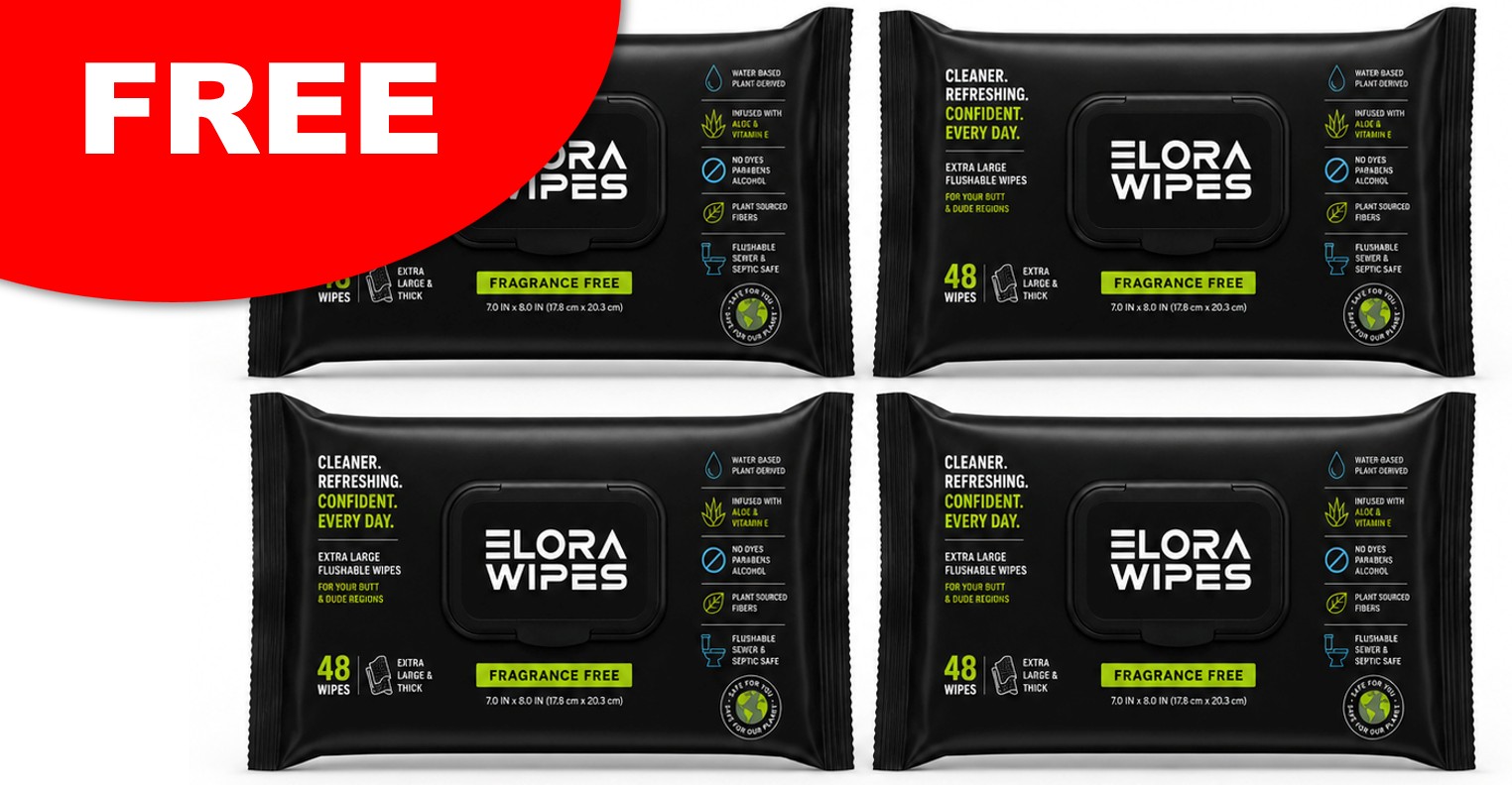 FREE 4-Pack of Elora Wipes Fragrance-Free