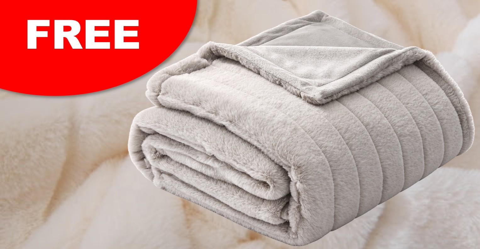 FREE Mainstays Striped Faux Fur Throw Blanket at Walmart After Cashback!