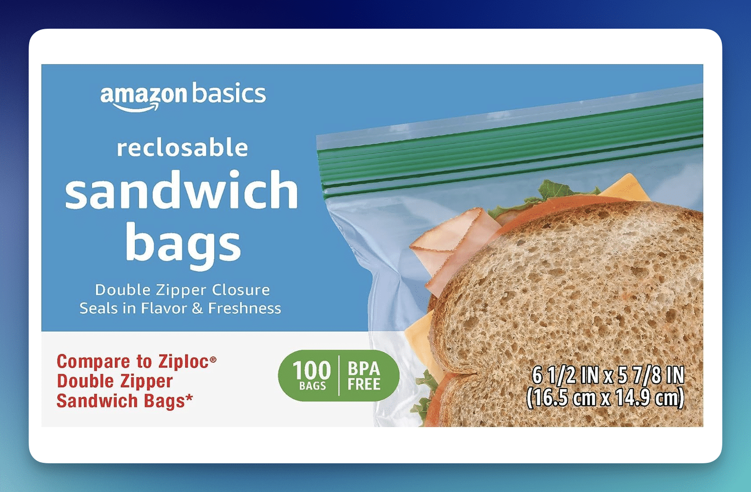 Amazon: Amazon Basics Sandwich Bags 100-Count – Only $2.23