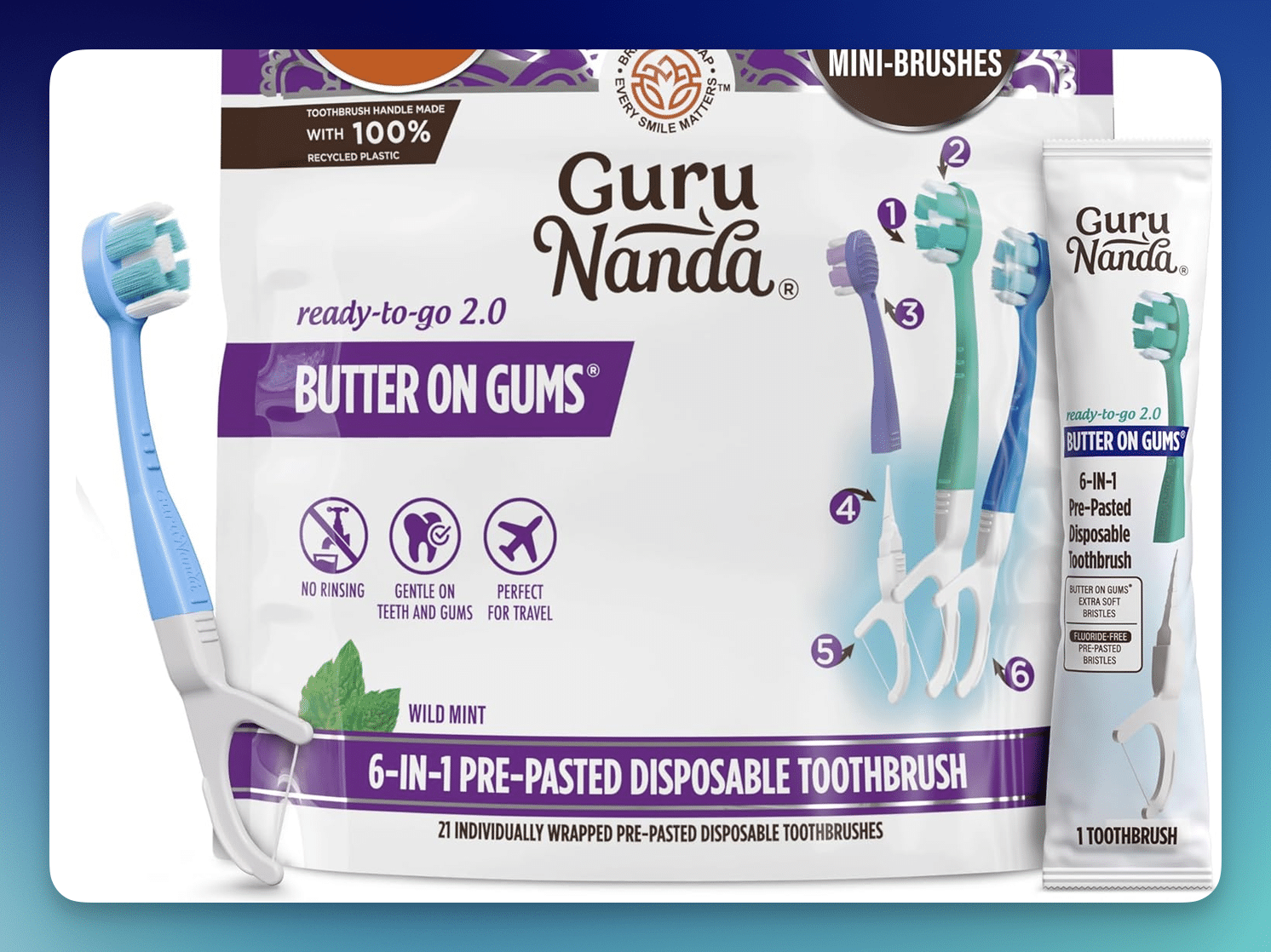 Amazon: GuruNanda Mini Disposable Toothbrushes 21-Count – Only $5.25