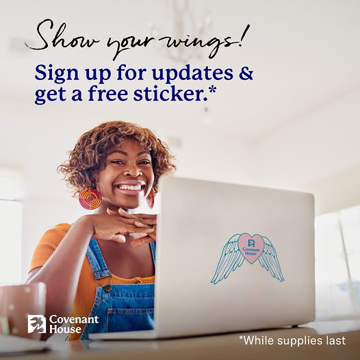 Free “Be An Angel” Sticker from Covenant House
