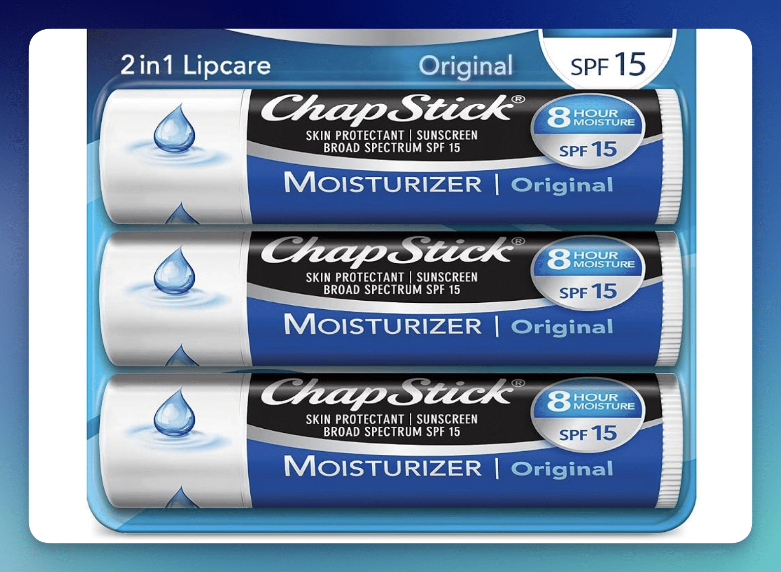 Amazon: ChapStick Original Lip Balm with SPF 15 3-Pack – Only $2.14