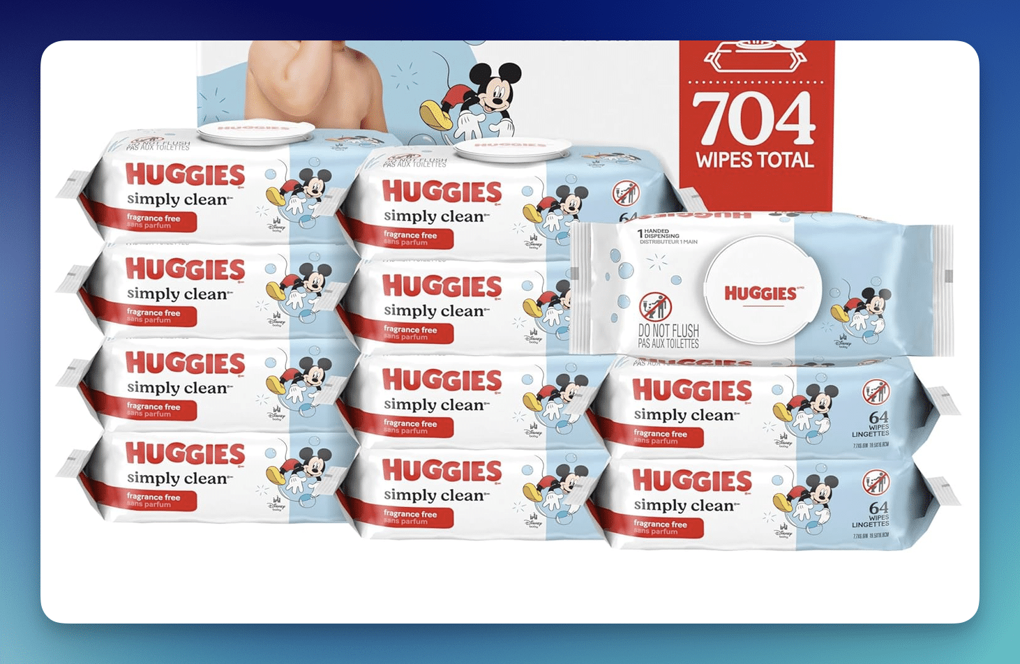 Amazon: Huggies Unscented Baby Wipes (704-Count) – Only $12.69